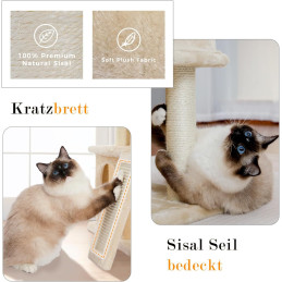 PETEPELA Katzenbaum für Katzen Beige