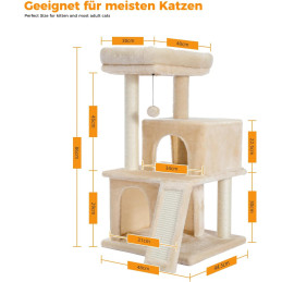 PETEPELA Katzenbaum für Katzen Beige