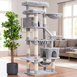 Heybly Kratzbaum, 180 cm Hoher Katzenturm Hellgrau