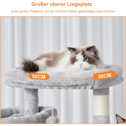 Heybly Kratzbaum, 180 cm Hoher Katzenturm Hellgrau