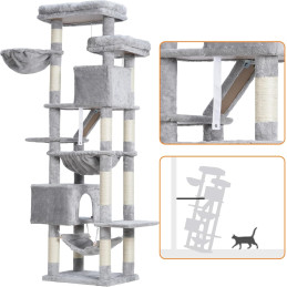 Heybly Kratzbaum, 180 cm Hoher Katzenturm Hellgrau