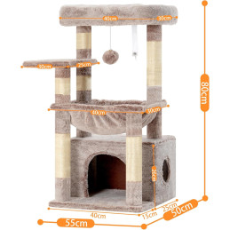 Heybly Kratzbaum, Katzenbaum  Braun-beige