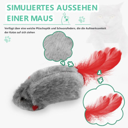 FYNIGO 2 Stück Katzenspielzeug mit Maus