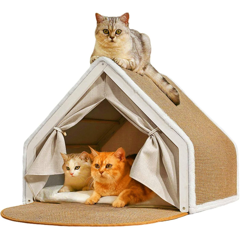 Katzenhaus Katzenzelt Sisal Kratzhaus, 2-in-1