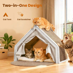 Katzenhaus Katzenzelt Sisal Kratzhaus, 2-in-1
