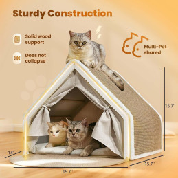 Katzenhaus Katzenzelt Sisal Kratzhaus, 2-in-1