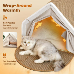 Katzenhaus Katzenzelt Sisal Kratzhaus, 2-in-1