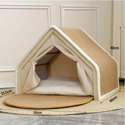 Katzenhaus Katzenzelt Sisal Kratzhaus, 2-in-1
