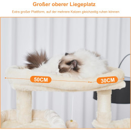 Heybly Kratzbaum, 180 cm Hoher Katzenturm Beige