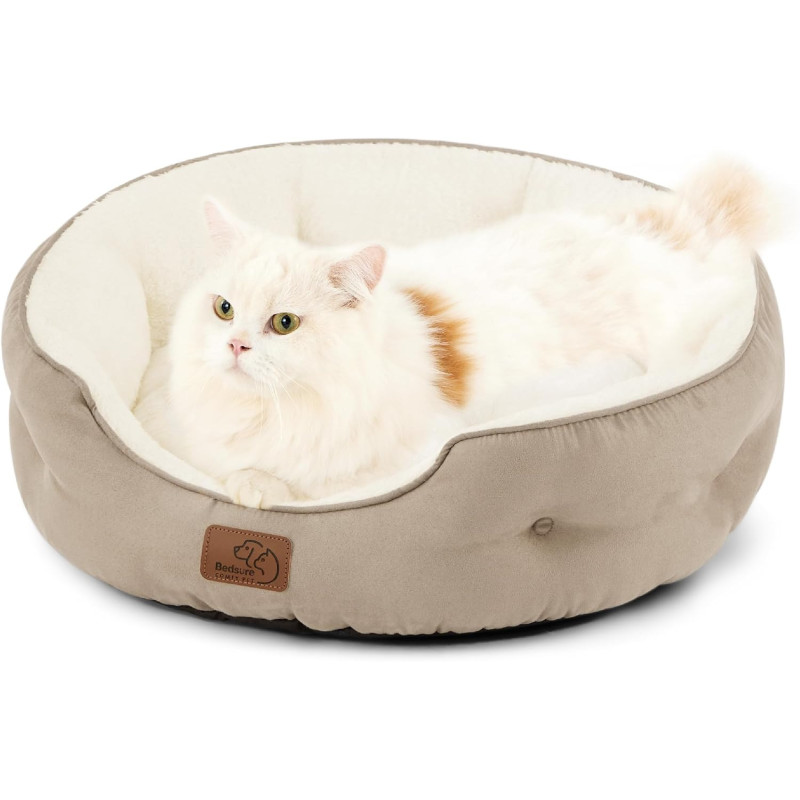 BEDSURE Katzenbett oder kleine Hunde waschbar in Kamel
