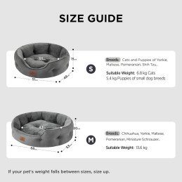 BEDSURE Katzenbett oder kleine Hunde waschbar in Kamel