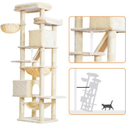 Heybly Kratzbaum, 180 cm Hoher Katzenturm Beige