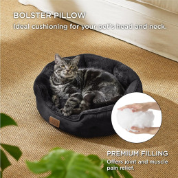 BEDSURE Katzenbett oder kleine Hunde waschbar in schwarz