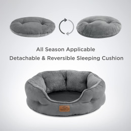 BEDSURE Katzenbett oder mittlerer Hunde waschbar in Grau