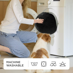 BEDSURE Katzenbett waschbar Flauschiges Hundebett Dunkelgrau