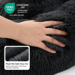 BEDSURE Katzenbett waschbar Flauschiges Hundebett Dunkelgrau