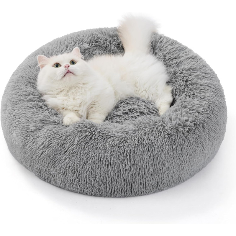 BEDSURE Katzenbett waschbar Flauschiges in Hellgrau