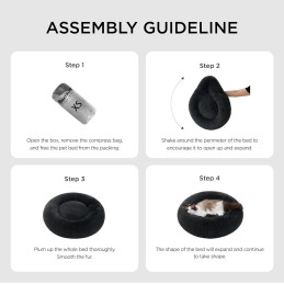 BEDSURE Katzenbett waschbar Flauschiges in Hellgrau