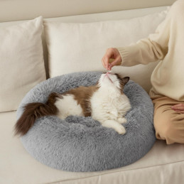 BEDSURE Katzenbett waschbar Flauschiges in Hellgrau