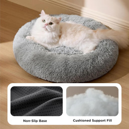 BEDSURE Katzenbett waschbar Flauschiges in Hellgrau