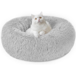 Nepfaivy Katzenbett od. Hundebett Flauschig Rund in grau