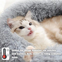 Nepfaivy Katzenbett od. Hundebett Flauschig Rund in grau