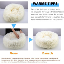 Nepfaivy Katzenbett od. Hundebett Flauschig Rund in grau