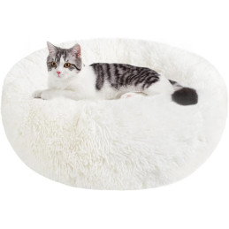 Nepfaivy Katzenbett od. Hundebett Flauschig Rund in weiss