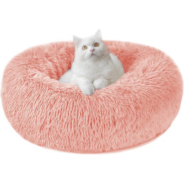 Nepfaivy Katzenbett od. Hundebett Flauschig Rund in rosa