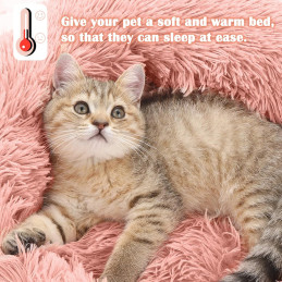 Nepfaivy Katzenbett od. Hundebett Flauschig Rund in rosa