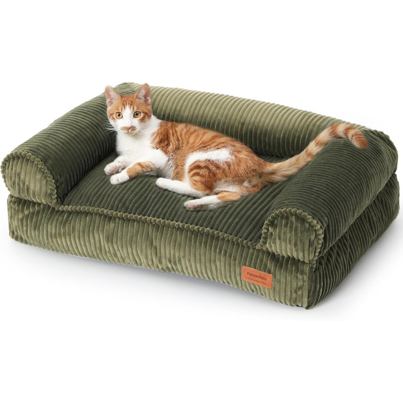 FUKUMARU Katzensofa Bett, Corduroy Gemütliches Katzenbett