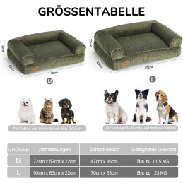 FUKUMARU Katzensofa Bett, Corduroy Gemütliches Katzenbett