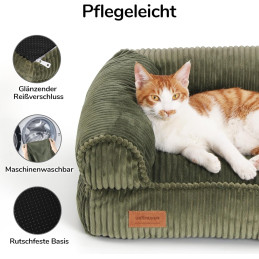 FUKUMARU Katzensofa Bett, Corduroy Gemütliches Katzenbett