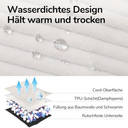 FUKUMARU Katzensofa Bett, Corduroy Gemütliches Katzenbett weiss