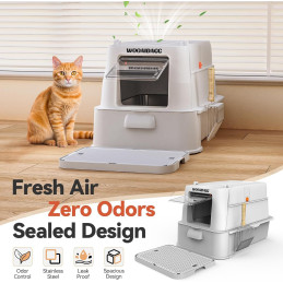 Edelstahl-Katzentoilette mit Deckel